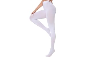 DUCMODA Womens 80 Denier Opaque Tights, Women's Soft Solid Color Footed Pantyhose, High Waist Stocking with 30+ Colors