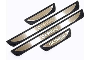 Ever TA 4 Piezas Molduras de Umbral de Puerta Coche Acero Inoxidable para Nis-san QASHQAI J10 J11 2016-2022, Protector de Pedal de Umbral de Puerta,Pegatina de ProteccióN Cubierta de Umbral