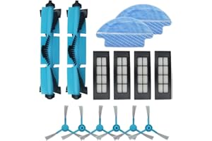 WuYan Kit de Accesorios de Limpieza para Robots aspiradores Conga 3090 Excellence ：2 cepillos de rodillo, 2 paños de paño para fregona, 4 filtros HEPA, 6 cepillos laterales