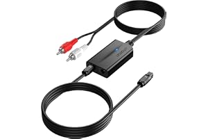 AUTOUTLET DA-omvandlare, 192 kHz DAC digital-till-analog ljudomvandlare SPDIF Toslink till analog RCA-ljud med förstärkarchip
