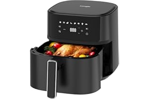 ‎ICEAGLE Heißluftfritteuse 6,5L Airfryer XL - 1700W Friteuse ohne Öl mit Metall-Innenraum | Heissluftfriteuse Air Fryer, 8 Programmen, Digitales LED-Display, Timer, Benutzerfreundlich, 80-200°C, Rezeptbuch