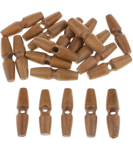 Lot De 6 Paires De Boutons à Bascule En Bois à 2 Trous Pour Manteau, Veste, Vêtements, Décoration Camel