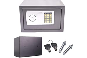 HONI 8.5L Digital Electronic Security Safe Box with PIN code and Key, Fireproof and Waterproof WallSafes for jewelry Cash, 31x20x20cm (gray)