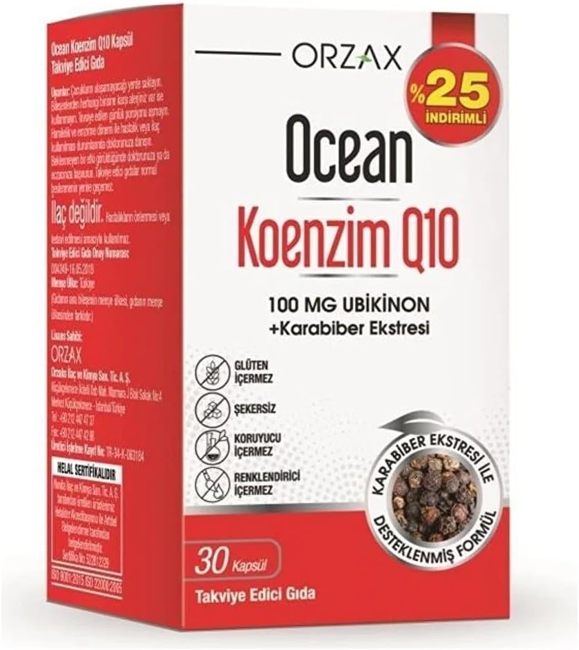 Ocean Koenzim Q10 100 mg 30 Kapsül -%25 İndirimli