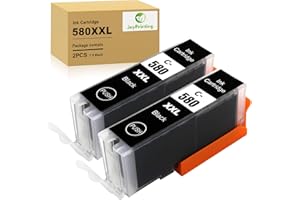 JoyPrinting 2 x PGI-580 XXL czarne wkłady do drukarki Canon 580 XXL Multipack do Canon Pixma TS705 wkłady Pixma TS6350 TR8550 TS705 TS8350 TS9550 TS6351 TR7550 TS6150 TS6151 TS6250, opakowanie 2