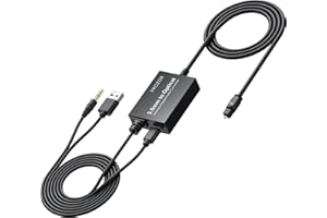 PROZOR Analog to Digital Audio Converter - 3.5mm to Optical Converter Cable Analogue 3.5mm Signals Into Toslink SPDIF Optical Digital Signals for Computers Laptops Projector to Soundbar