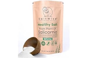 Sale Bianco Di Salicornia Saltwise – Sostituto Del Sale A Basso Contenuto Di Sodio, Sale Minerale Di Origine Vegetale, Kosher, 100% Naturale, Senza Additivi (7.05 Ounce / 200 Gram)