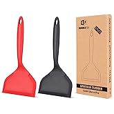 Pack of 2 Wide Silicone Spatula,Nonstick Pancakes Shovel, Fried Flexible Turner, BPA Free Kitchen Cookwares with High Heat Re