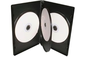 Four Square Media 10 X CD DVD/BLU RAY 14mm Black DVD 4 Way Case for 4 Disc - Pack of 10