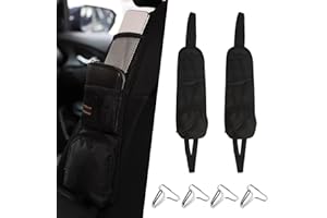 HOMEJOY 2 Stück Autositz Organizer Seitentasche Faltbare Multifunktionale Autositz Seitenorganisator Auto Aufbewahrungstasche Netztaschen Autositz Aufhängetasche aus Oxford Tuch Mesh, 42*14cm