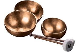 ORIGINAL Peter Hess Klangschale Klangeschalen-Set groß, 3 Schalen + 2 Schlägel