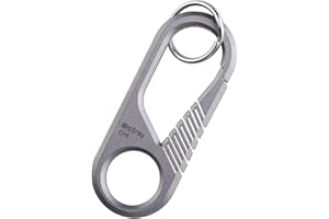 MecArmy CH6 Titanium Mini Carabiner Keychain,Titanium Keyring Clip Hook Small Carabiner Clip for Keys Camping Traveling Hiking Outdoor