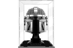 SWDZ Display Case for Lego The Mandalorian Helmet 75328, Acrylic Display Box, Dustproof Storage Show Case for Lego 75328 (NOT Included The Model), Size: 20x20x25cm