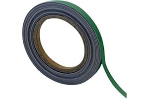 Beaverswood MSR1/G Magnetic Steel Easy-Wipe Tape, Thin & Flexible, Cut to Fit Strip, High Visible Identification, Suitable For All Non-Magnetic Surfaces (Green 10mm x 10m)