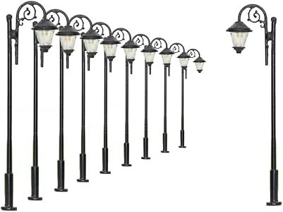 Lot De 10 Lampes LED Pour Maquette HO - Éclairage Rue Miniature 1:87 - 66mm Blanc Chaud