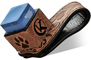 ‎KONLLEN KONLLEN Leather Engraved Chalk Holder Magnetic Vegetable Tanned Leather Pool Cue Snooker Silent Billiard Accessories