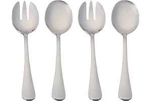 ETREXONLINE 2 Couverts pour Salade 21 x 5 cm en Acier Inoxydable 18/0 Design Simple et Élégant