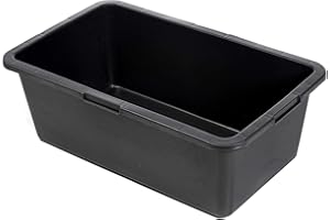 acerto 40535 - Bandeja para mortero Rectangular (40 L), Color Negro | Adecuado como Bandeja, Bandeja para Plantas y Bandeja de hormigón, con Asas ergonómicas y Refuerzo de Bordes