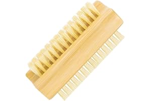 XIAOJING0 1 Pieza Cepillo de Madera de Doble Cara Uñas Pequeno de Lavado a Mano de Ducha de Dos Caras de Limpieza con Cerdas Duras para Cerdas de Fibra Natural para Limpiar Uñas Manicura y Pedicura
