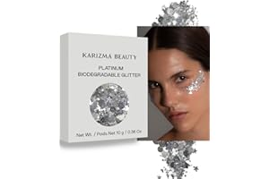 Platinum Biodegradable Chunky Glitter // Karizma Beauty Silver Face Glitter Bio Glitter Eco Glitter Festival 8g