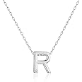 Philip Jones Silver Plated Initial Necklaces A to Z Created with Zircondia® Crystals