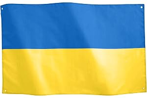 Runesol Ukrainas flagga, 91x152cm, 3ft x 5ft, 4 mässingsgrommets i varje hörn, ukrainsk banner, högkvalitativa flaggor, vatte
