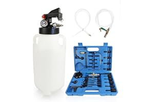 MOTOCOCHE 8L Bomba Llenado Aceite para Transmisión con 26 Adaptadores Llenado, Dispensador Bomba Transferencia de Fluido ATF Compatible con BMW, Ford, Audi, etc.