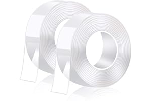 KEOGH 6M Nastro Biadesivo Extra Forte Trasparente Lavabile Riutilizzabile, Rimovibile Non Lascia Tracce Nano Potent Tape, Multifunzionale Antiscivolo Nastro Adesivo ​Per Muro, Casa, Ufficio.