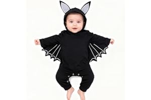 Hifot Deguisement Chauve Souris Bebe Déguisement Halloween Bébé Nouveau-né Combinaison Bebe et Chapeaux Deguisement Halloween Enfant Costume Carnaval
