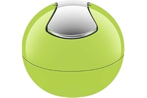 Spirella Poubelle Salle de Bains Récipient à cosmétiques 1 Litre Finition Brillante ou Mate Boîte à ordures à Couvercle pivotant Poubelle à Table Vert