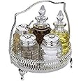Amanda Tableware Cruet Set British with Special Finish That Never Needs Silver Polishing Includes Salt Pepper Mustard Oil Vinegar