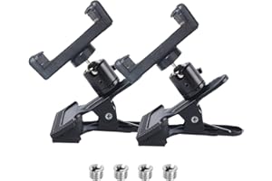 EULAPGOE 2 Stücke Kamera Blitz Halterung,Stativklemme, Kamerablitzclip,2 Stück Metall Stativ Klemme mit 2 Stück 1/4" zu 3/8" Stecker Gewindeschraube Adapter, Klemmstativ Blitzschiene