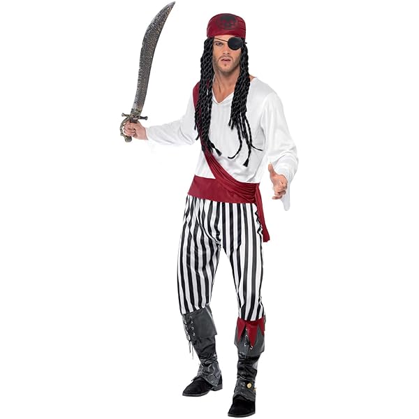 Boland - Kostuum voor volwassenen Pirat Thunder, broek, shirt, vest, manchetten, kapitein, Jack, Sparrow, zeerover, muiterij, carnaval, Halloween, themafeest, verkleedpartij, theater