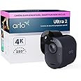 Arlo Ultra 2 Security Camera Outdoor, 4K UHD Add-on Camera, Wireless CCTV, 6-Month Battery, Colour Night Vision, Weatherproof, Bright Spotlight, 2-Way Audio, Free Trial of Arlo Secure, Black
