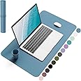 YSAGi Non-Slip Desk Pad, Waterproof PVC Leather Desk Table Protector, Ultra Thin Large Mouse Pad, Easy Clean Laptop Desk Writing Mat for Office Work/Home/Decor (60 x 35 cm, Azure)