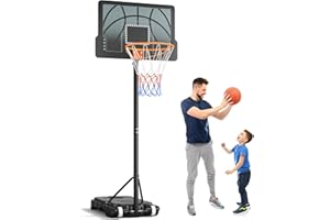 ‎YOHOOD Yohood Basketballkorb Outdoor Kinder,Basketballkörbe mit Ständer Höhenverstellbar 110-210cm,Tragbarer Basketballkorb Indoor/Outside Wetterfest Schwarz