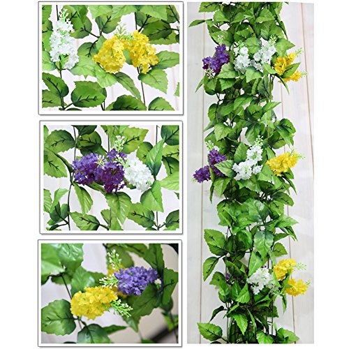 GEEDIAR 2st Hänger Grün Deko Hängepflanze Dekopflanzen Kunstblume künstlich Kunstpflanze in drei Farben (weiß) - 4