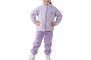 JiAmy Mädchen Bekleidungssets Kinder Langarm Fleece Jacke mit Hose Herbst Winter Set Freizeit Trainingsanzug für Kleinkinder 1-8 Jahre