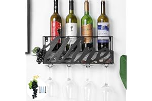 Tinyuet Botellero de Montaje en Pared | Estante para Botellas de Vino | Tienda de Almacenamiento para Vino Tinto, Champagne y Otras Bebidas | Decoración para el Hogar y la Cocina - Wine