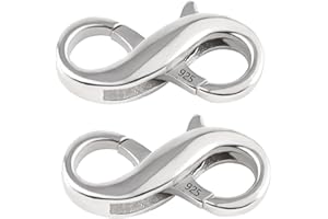 LUQUNE 2pcs 925 Bracelet Clasps, Sterling Silver Lobster ClaspsLobster Clasps for Jewelry Making, Necklace, Bracelet, and Pendant Closing Kit