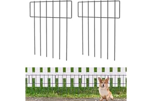 JPORSHU 10 Pack Garden Animal Barrier Fence,Rustproof Metal Anti Doggie Digging Garden Border,Dogs Rabbits Blocker Fence for Outdoor Yard,Total 10.8ft(L) x 17inch(H)