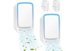 PENYUY Air Purifier for Bedroom Home, 2 Pack Plug In Negative Ion Air Purifier, Portable Quiet Ioniser for Smokers, Reduces Odours from Pets/Toilet/Dust/Office/Home/Room (2)