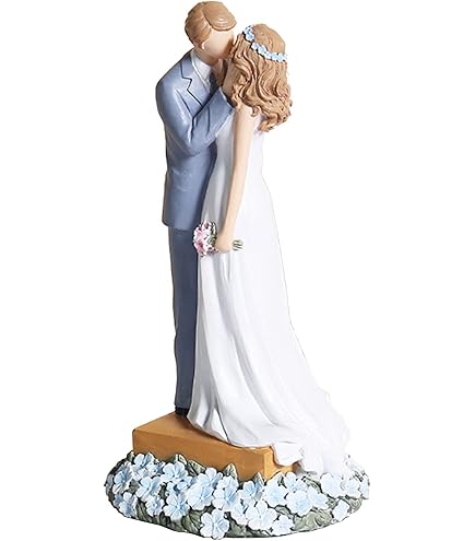 Statuetta Sposi Per Torta Matrimonio - Darling Wedflix, 18 Cm, Bianco, Resina - Foto 6
