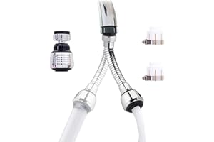 Gloryit 2 Piezas Extensor de Grifo Aireador De Grifo de 360 Grados Extension 360 °Rociador del Grifo Aireador Flexible Grifo Boquillas Espuma para Grifería Regulador Chorro Cocina Baño 2 adaptadores