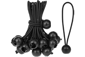 QWORK 50 stycken elastiska sträckare med kula, 10 cm, gummispännare, lämplig för tält, presenningar, banderoller, hushållsart