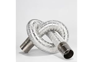 GDFNMOGO Flexibler Kaminofen aus Edelstahl mit starrem Rohr, Ø 50 mm, Dehnbereich 0,65–1,5 m