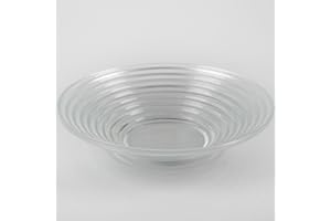 INNA-Glas Fuente estriada de Cristal Selma Deluxe, Transparente, 6cm, Ø 27cm - Cuenco de Vidrio - Bol Decorativo