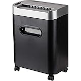 Amazon Basics Aktenvernichter, 7-8-Blatt, Partikelschnitt, mit herausziehbarem Auffangbehälter für Papier/CDs/Kreditkarten