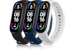 YISICA [3 Pack]Opaski sportowe dla Xiaomi Mi Band 5,Xiaomi Mi Band 6, miękkie silikonowe paski zamienne dla Xiaomi Mi Band 5,6 Kobiety Mężczyźni