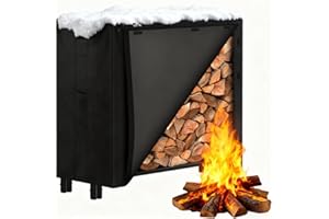 AMAGABELI GARDEN & HOME Amagabeli 1.2m Firewood Rack with Cover - Compact Log Store for Small Gardens, Heavy-Duty Steel & Waterproof 600D Oxford​